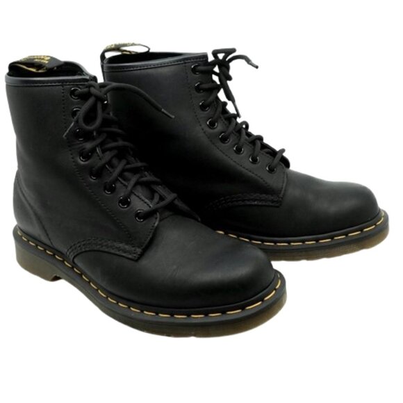 DR MARTENS~1460 Mono Boot~BLACK SMOOTH LEATHER LACE UP~ Women's Size 9 - Picture 3 of 7
